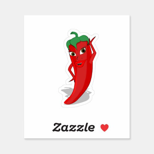Red Hot Pepper Diva Sticker
