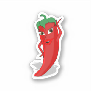 Red Hot Pepper Diva Sticker