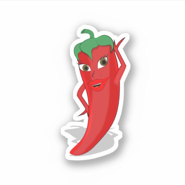 Red Hot Pepper Diva Sticker (Front)