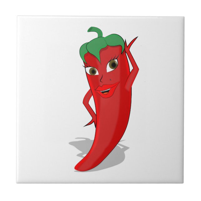 Red Hot Pepper Diva Tile (Front)