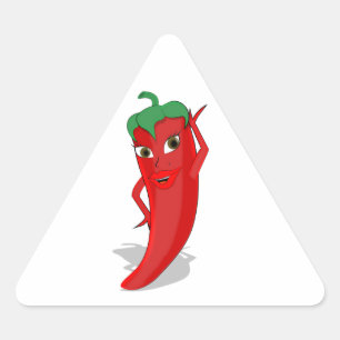 Red Hot Pepper Diva Triangle Sticker