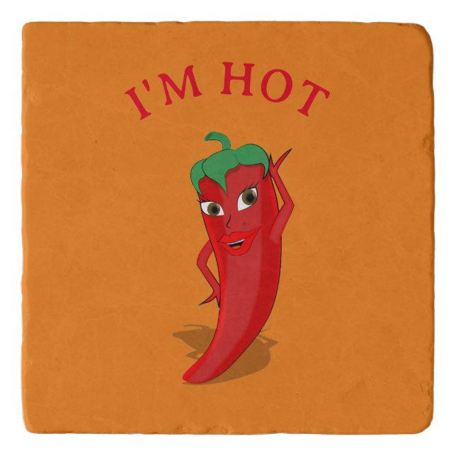 Red Hot Pepper Diva Trivet (Front)