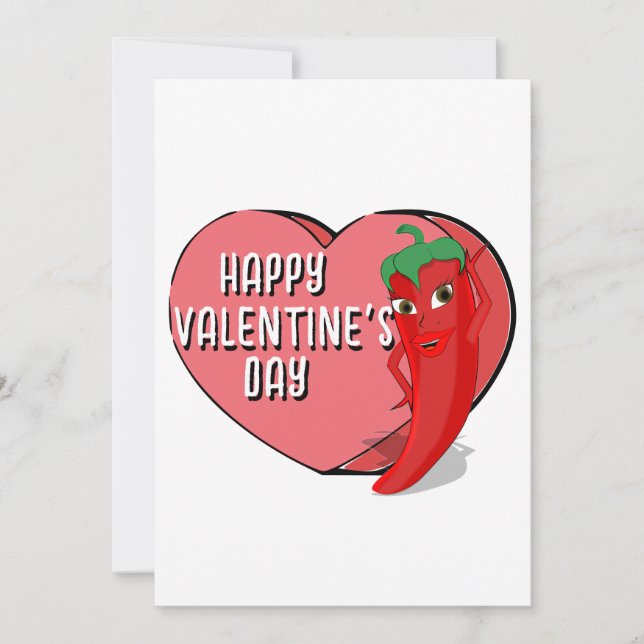Red Hot Pepper Diva Valentines Invitation (Front)