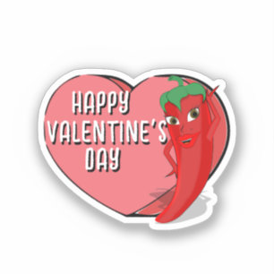 Red Hot Pepper Diva Valentines Sticker