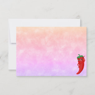 Red Hot Pepper Diva Watercolor Custom Blank Note Card