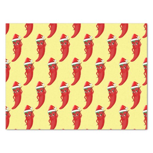 Red Hot Pepper Diva With Santas Hat Tissue Paper