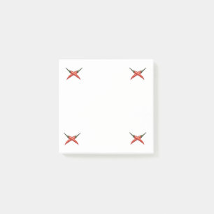 Red hot peppers art post-it notes