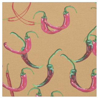 Red Hot peppers  Fabric