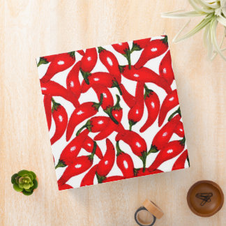 Red Hot Peppers Spicy  3 Ring Binder