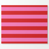 Red, Hot Pink #2 XL Preppy Stripe 1X Wrapping Paper