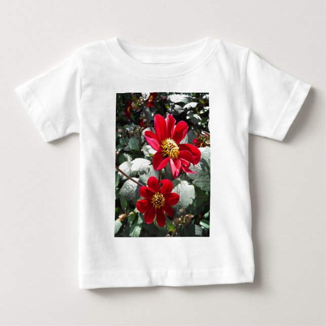 red hot pink daisy / daisies flowers baby T-Shirt (Front)