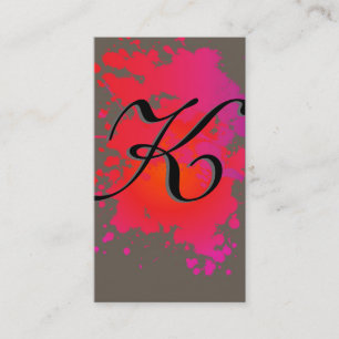 Red Hot Pink Ink Paint Splash Business Card