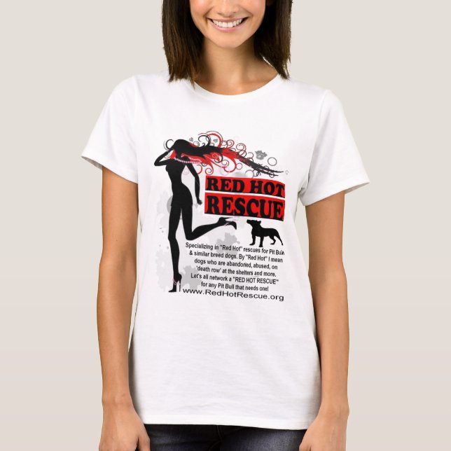 Red Hot Rescue Shirt Desgin - Large Logo on Front (Front)