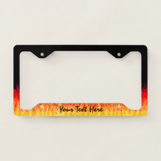 Red Hot Rod Flames License Plate Frame