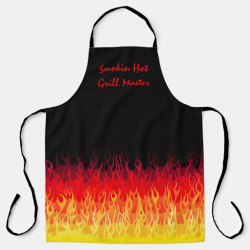 Red Hot Rod Flames _ Smokin Hot Grill Master Apron