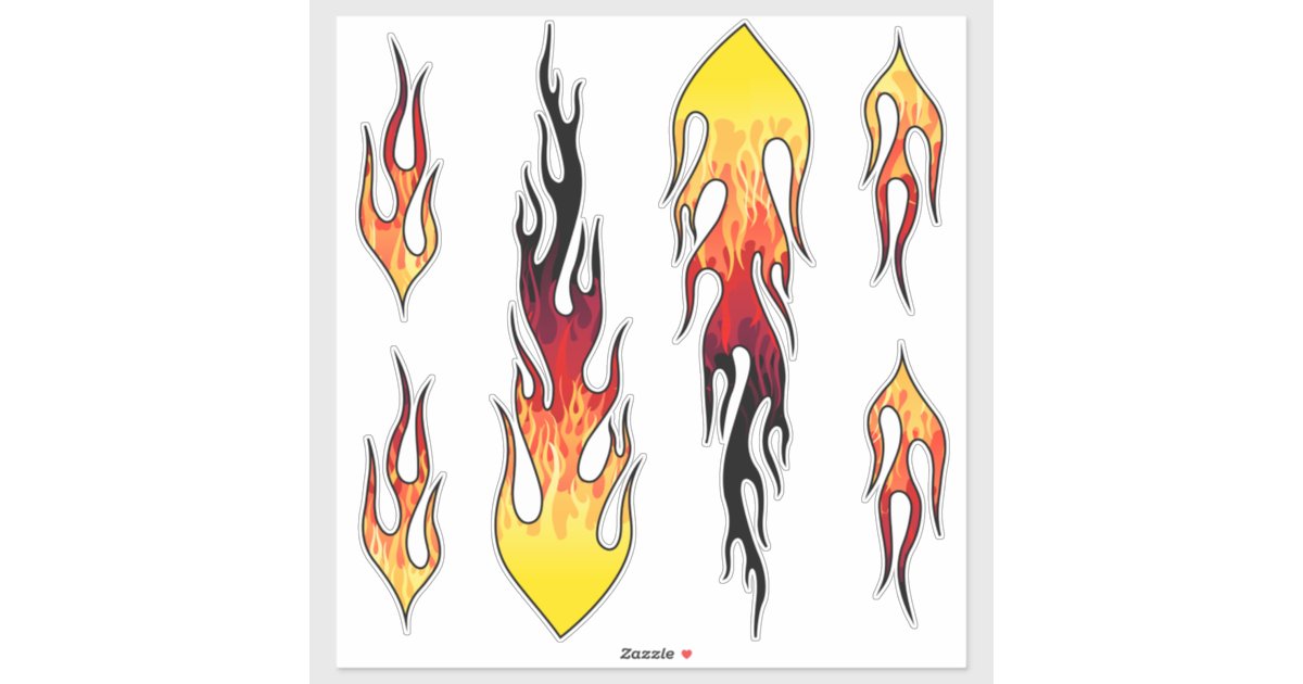 Red Hot Rod Flames Sticker | Zazzle