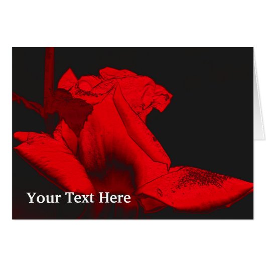 Red Hot Rosebud Floral Art Photo Card (Front Horizontal)