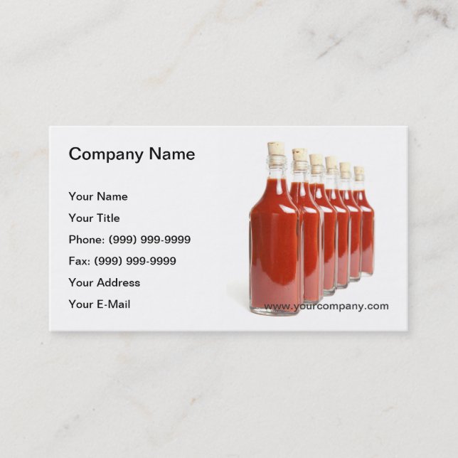 Red hot sauce business card (Front)