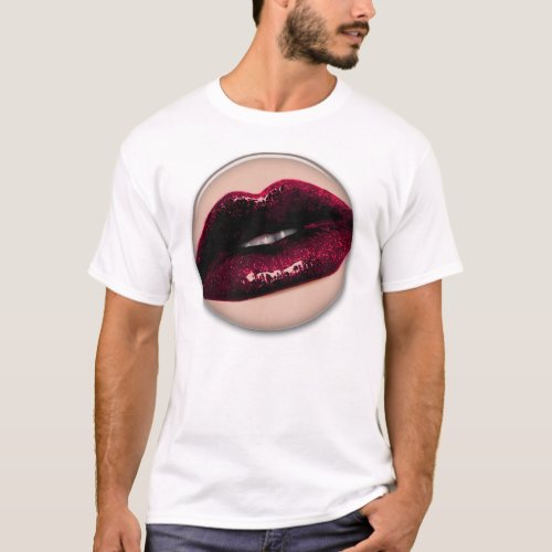 Red Hot Sparkling Kissable Lips T_Shirt