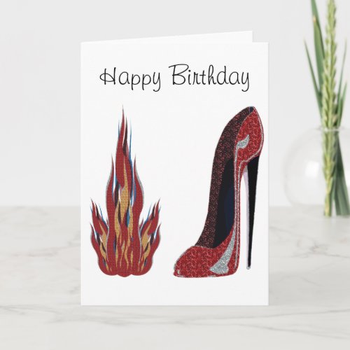 Red Hot Stiletto Shoe Art Card