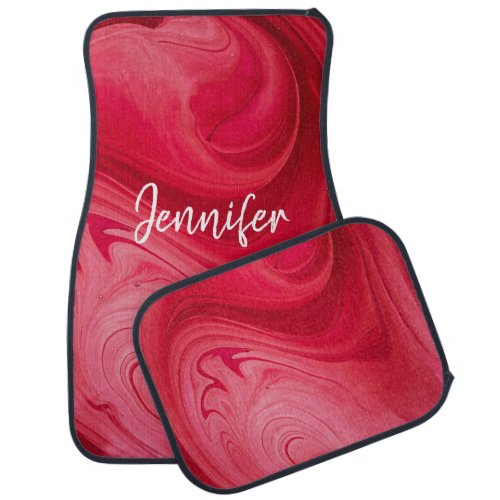 Red Hot Swirls Personalized  Car Floor Mat
