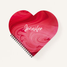 Red Hot Swirls Personalized Notebook