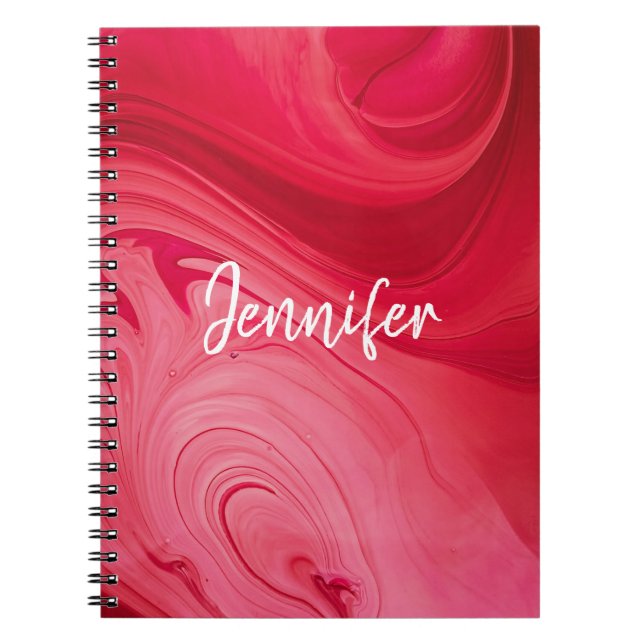 Red Hot Swirls Personalized Notebook (Front)