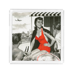 Red Hot Woman Acrylic Tray