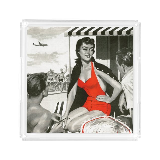 Red Hot Woman Acrylic Tray (Front)
