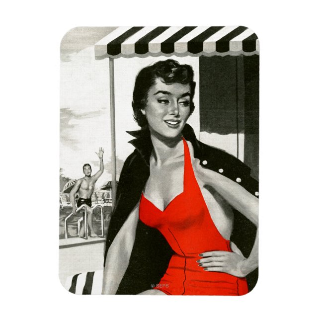 Red Hot Woman Magnet (Vertical)