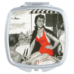 Red Hot Woman Mirror For Makeup