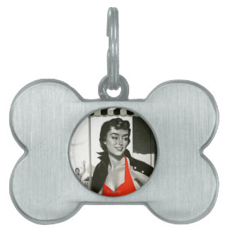 Red Hot Woman Pet ID Tag