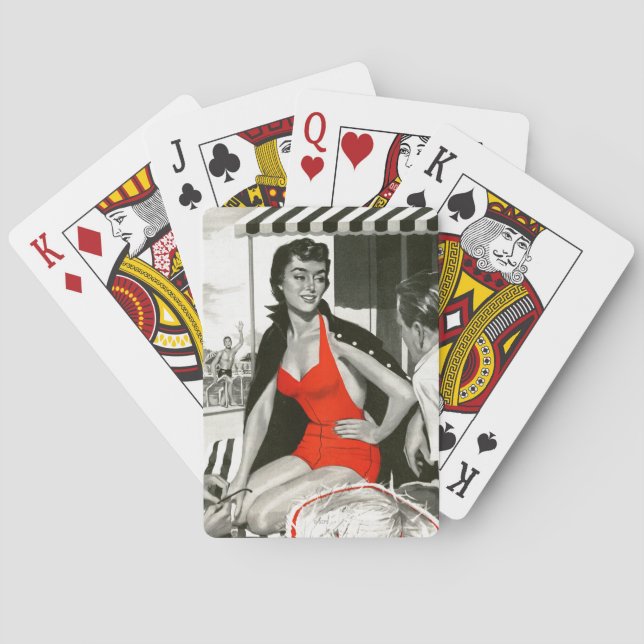 Red Hot Woman Poker Cards (Back)