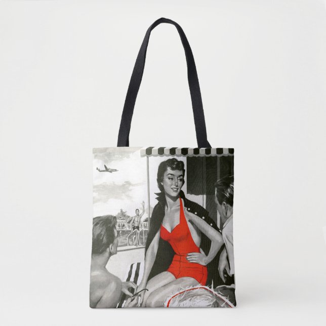 Red Hot Woman Tote Bag (Front)