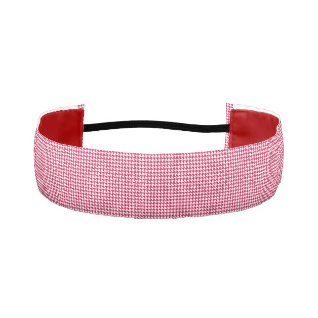 Red Houndstooth Athletic Headband (Front)
