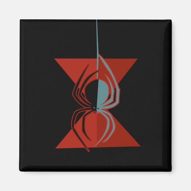 Red Hourglass Spider Magnet (Front)
