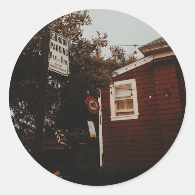 Red House Cafe, Pacific Grove , California  Classic Round Sticker (Front)