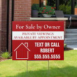 Red House For Sale by Owner Customized Yard Sign