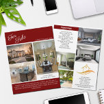 Red House For Sale Real Estate Listing 2 Sided Flyer<br><div class="desc">Showcase your listing on this chic two sided real estate flyer with a red accent. Send out these classy flyers to potential homebuying clients in your realty area. Customize with your real estate company name and contact details on the back. Draw new customers in by showing these Just Listed home...</div>