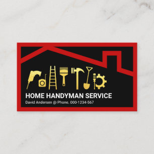 Red House Frame Handyman Tools Business Card