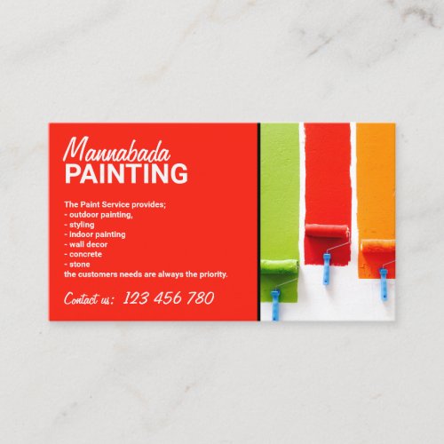 Red House Interior Wall Painting Service Business Card