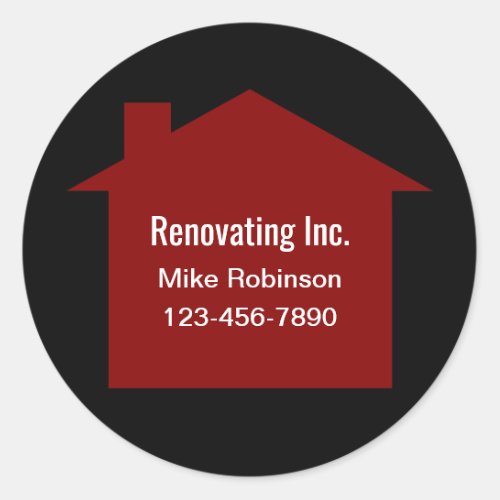 Red House Symbol Home Renovating Sticker Labels