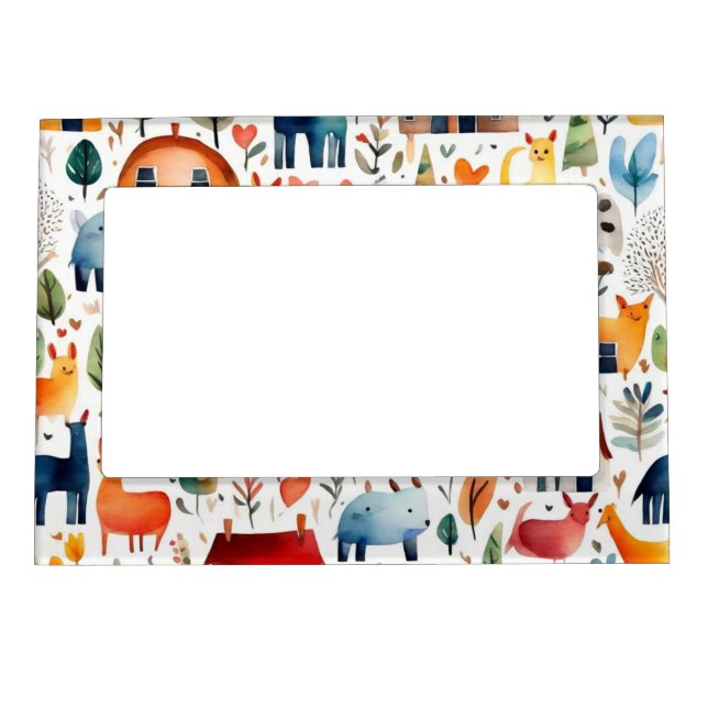 Red houses and houses cute Paper Sheet Magnetic Frame (Front)