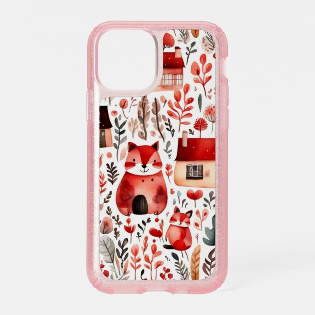 Red houses and houses cute Paper Sheet Speck iPhone 11 Pro Case (Front)