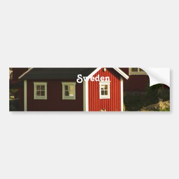 Red Houses In Sweden Bumper Sticker by GoingPlaces at Zazzle