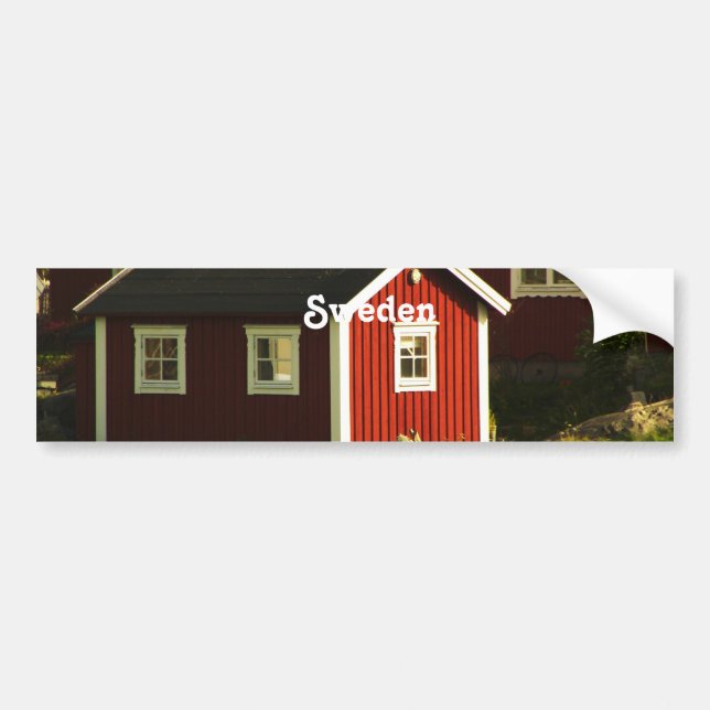 Red Houses in Sweden Bumper Sticker (Front)