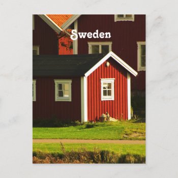 Red Houses In Sweden Postcard by GoingPlaces at Zazzle