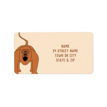 Red Howler Monkey Cartoon. Cute Animal Themed Label by Animal_Art_By_Ali at Zazzle