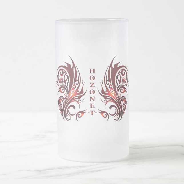 Red-Hozonet Beer Glass Frosted Glass Beer Mug (Center)