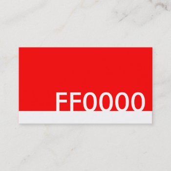 Red Html Color Code Ff0000 Business Card by asyrum at Zazzle